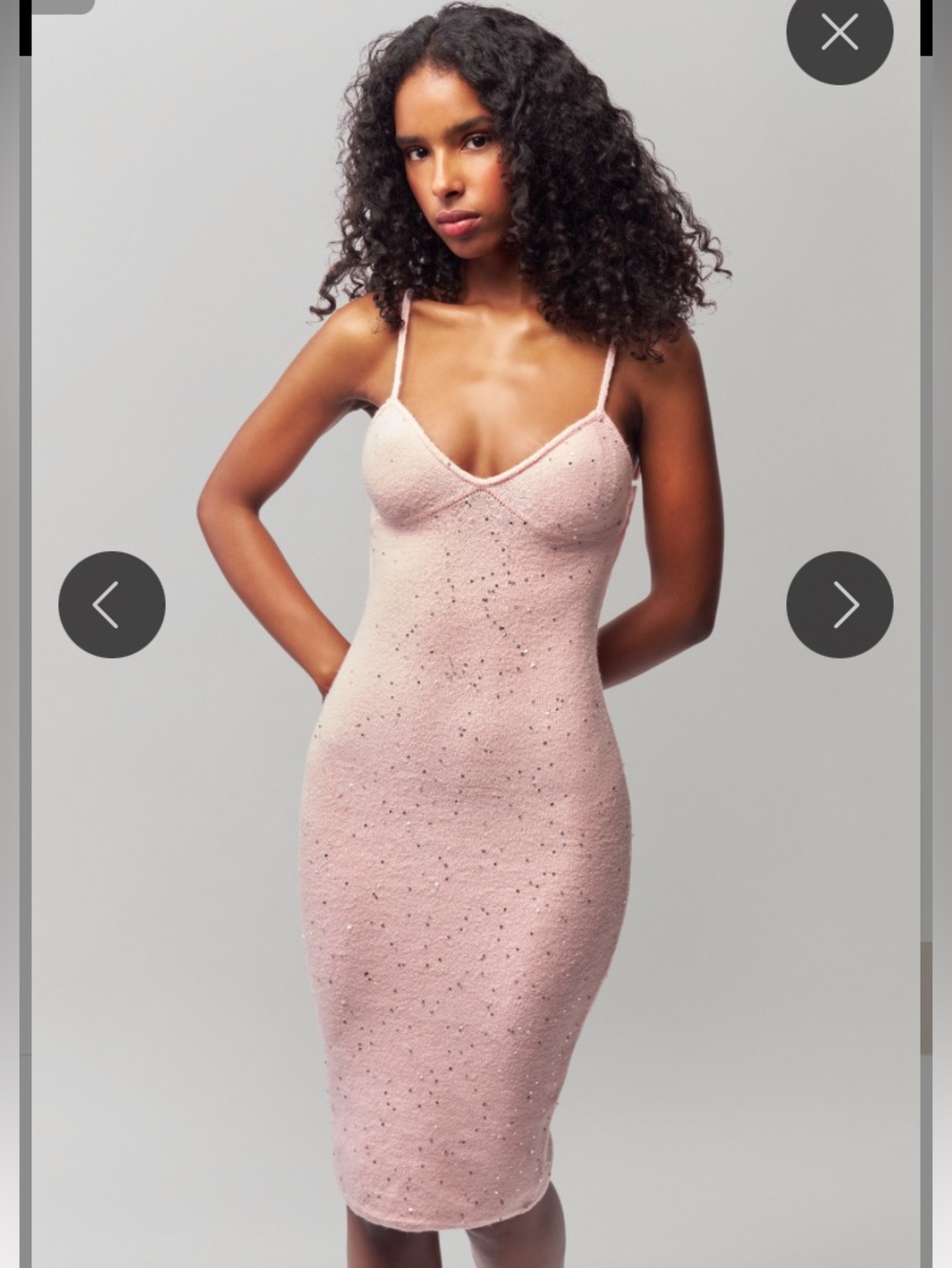 Danielle Guizio Ballet Miki Sequin Bustier Knit Midi Dress S